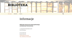 Desktop Screenshot of biblioteka.wmsd.waw.pl